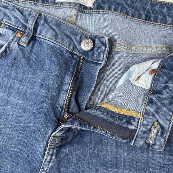 We the Free by Free People Womens Jeans 32 Blue Mid Rise Straight Leg Crop Denim - Picture 6 of 14